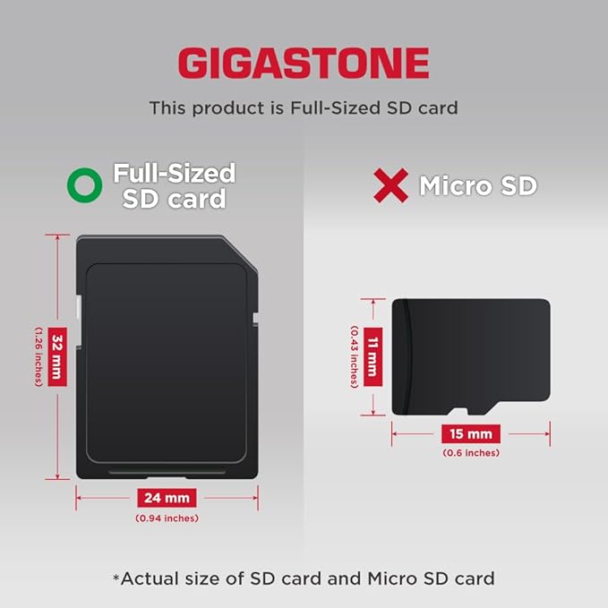 [5-Yrs Free Data Recovery] GIGASTONE 32GB SD Card, Camera Pro, A1 V10 SDHC Memory Card Compatible with SPYPOINT TACTACAM Trail Camera, with 1 Mini Cases