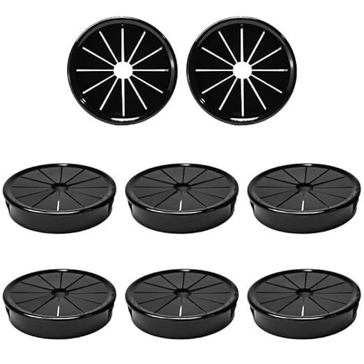 8PCS Cable Grommets, 2"(50mm) Desk Hole Cover Petal Shaped Buckle Type Nylon Snap Bushing Grommet, Wire Hole Cover Insert for Cables and Cords Management and Protection of Cabinet, Black
