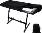76 Keys Piano Keyboard Cover, Stretchy Music Dirt Proof Electronic Keyboard Cover With Durable Elastic & Cord Lock Must Have Piano Accessories, Black