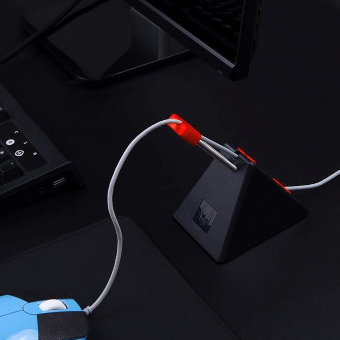 Hotline Games Mouse Bungee Mouse Cord Clip Cord Management System Fixer Holder for Esports FPS Game (3.0 Black)