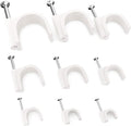 Pro-Grade, Cable Clips with Steel Nails 4mm - 14mm Wire Holders and Tacks in 9 sizes, 100 Per Size. Durable, UV Resistant Plastic Clips Help Organize Coax, Ethernet, Cat5, Cat6 and Other Cords.