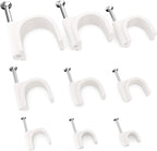 Pro-Grade, Cable Clips with Steel Nails 4mm - 14mm Wire Holders and Tacks in 9 sizes, 100 Per Size. Durable, UV Resistant Plastic Clips Help Organize Coax, Ethernet, Cat5, Cat6 and Other Cords.