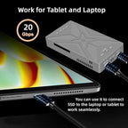 CY USB4.0 20Gbps Dual NVME M.2 NGFF M-Key to USB-C Type-C Raid0 Raid1 JBOD Big Enclosure with Fan Raid0 Hyper Adapter