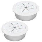 Desk Grommet 2" (50 mm), Desk Hole Cover for Cables White, Cable Grommet ABS Plastic, Desk Hole Grommet for Office and Home Table Cable, Detachable & Flexible Cable Cord Organizer-2 Pcs