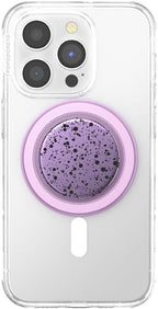 PopSockets Phone Grip for MagSafe with Kickstand, Magnetic Stand, Swappable Top, Secure Hold for iPhone MagSafe Cases, Phone & Tablet Grip - Sugar Plum Speckle
