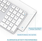 Lekvey Bluetooth Number Pad, Aluminum Rechargeable Wireless Numeric Keypad Slim 34-Keys External Numpad Keyboard Data Entry for Laptop, MacBook, MacBook Air/Pro, iMac, Windows, Surface Pro - Silver