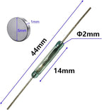 20pcs Glass Reed Switch Reed Contact Normally Open (N/O) Magnetic Induction Switch (2mm×14mm) with 20pcs Multi-Use Magnetic Sheet