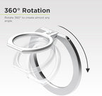 PureGear Magnetic Phone Grip Ring Stand, Magnetic Phone Ring Holder for MagSafe iPhone 16, 16 Pro, 16 Plus, 16 Pro Max, 15, 15 Plus, 14, 14 Pro, 14 Pro Max, 13, 12 Adjustable Kickstand(Brushed Silver)
