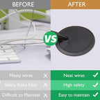 2 Pcs Desk Grommet 2-3/8" / 60 mm, Desk Cord Hole Cover, Cable Grommet ABS Plastic, Desk Hole Grommet for Home & Office Pc, Detachable Adjustable Cable Cord Organizer-White
