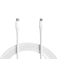 Amazon Basics MFi Certified USB-C to Lightning Fast Charging Cable for Apple iPhone, Nylon Braided, 10 ft, White