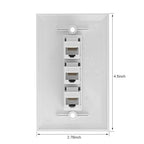 Ethernet Wall Plate, 3 Port Cat6 Female to Female Wall Jack Network RJ45 Keystone wall Outlet