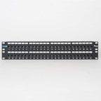 ICC CAT5e Feed-Through Patch Panel, 48 Port, 2U Rackmount, RJ45 Ethernet Patch Panel, No Punch Down, PoE++ and TAA Compliant, Black