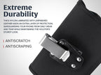 Turtleback Belt Clip for iPhone 16 Pro, 16e, 15 pro 14 Pro 13 Pro -Medium- Fits w/Shockproof Commuter Style Cases, Premium Black Nylon, Horizontal Belt Holder, Magnetic Closure HD Rotating Clip