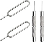 4 Pcs SIM Card Removal Openning Tool Tray Eject Pins Needle Opener Ejector Compatible with All iPhone Apple iPad HTC Samsung Galaxy Cell Phone Smartphone Watchchain Link Remover (Style A)