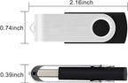 KEXIN 128GB Flash Drive 20 Pack Flash Drive Bulk USB Thumb Drive 128 GB USB Drive USB 2.0 Flash Drive with Led Indicator, Black