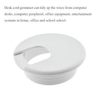 HAHIYO 2Pcs 2Inch/50mm White ABS Plastic U-Shaped Desk Grommet Wire Grommet Cable Management Cord Hole Cover Desk Wire Hole Insert Wire Organizer for Computer Office Home School Equipment Systems