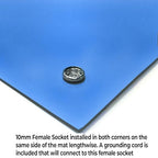 RubberStat Dual Layer ESD Compliant Workstation Rubber Table Mat Kit, Soldering, Cell Phone Repair, with Wrist Strap Set and Ground Cord - 48"x48" Royal Blue