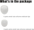 8 Pairs Extra Small Earbuds Tips, Silicone Ear Tips Universal, Silicone Earbud Tips Replacement Transparent