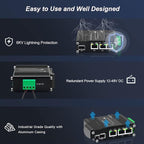 Mini Industrial 3 Port Gigabit PoE Switch with DC12V-48V to DC48V Voltage Booster Hardened RJ45 10/100/1000Mbps 802.3at 30W/Port Ethernet Switch Din Rail Mount Compatible with IP Camera VOIP Phone