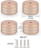 Tertullus 4 Pcs Speaker Feet Isolation 40x20mm Turntable Feet Aluminum Platform Speaker Spike Stand Floor Protectors Dampening Pad with Rubber Ring for Hi-fi Equipments