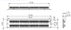 ICC CAT5e Feed-Through Patch Panel, 48 Port, 2U Rackmount, RJ45 Ethernet Patch Panel, No Punch Down, PoE++ and TAA Compliant, Black