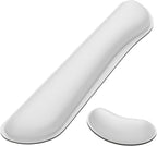 Dapesuom Enlarge Keyboard Wrist Rest, Memory Foam Wrist Cushion for Desk Mats Support, Cute Typing Pain Relief Keyboard Mouse Pad Rests Set with Non-Slip Base for Gaming Laptop Office, Ivory White