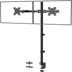 WALI Extra Tall Dual LCD Monitor Fully Adjustable Desk Mount Fits 2 Screens up to 27 inch, 22 lbs. Weight Capacity per Arm (M002XL), Black