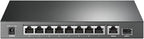 TP-Link 8 Port Gigabit PoE Switch | 8 PoE+ Ports @63W, w/ 1 Uplink Gigabit Port + 1 SFP Slot | Desktop/Wall-Mount | Plug & Play | Limited Lifetime Protection | Traffic Optimization (TL-SG1210P)