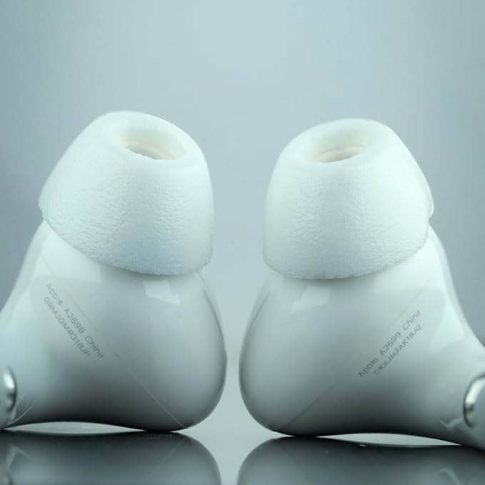 Comply TrueGrip MAX | Premium Memory Foam Replacement Earbud Tips for Apple AirPods Pro 1 & 2 | Long Lasting Comfort, Extreme Durability, Secure Fit, Superior Noise Isolation| White (Large) (3 Pairs)