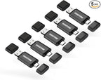 GIGASTONE 32GB Dual Flash Drive (5 Pack) Z40 USB 3.2 Gen 1, 2-in-1 Type-A & Type-C, 100MB/s Ultra Fast, Head Cap Design, Plug & Play for Smartphone/PC/Mac/TV/Car Audio, USB 2.0/3.0/3.1 Compatible