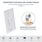 50-Pack Cat6 Tool-Less RJ45 Keystone Jack, No Punch-Down Tool Required Module Coupler, White