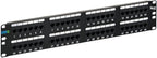 ICC CAT6 Patch Panel, UL Listed & PoE++ Rated Gigabit Applications, Rackmount 48 Port 2U 19-Inch Network Patch Panel with Rear 110 IDC Terminal Blocks for Gigabit Network Switch, Black