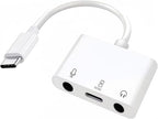 USB-C to Microphone & 3.5mm Audio Adapter with PD Fast Charging for Live-Streaming, 3-in-1 Aux to USB C Audio & MIC Splitter Compatible with iPhone 15/16, iPad Pro, Galaxy S25Ultra, and More