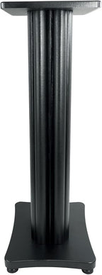 Rockville Pair SS28B Premium Black Wood Grain 28" Home Speaker Stands, 100lb Capacity, Solid MDF Wood, Dual Platforms, Spikes and Pads Included, for Home Theater and Studio Audiophiles