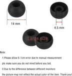 Earbud Replacement Tips - Silicone Earbud Caps for In-Ear Headphones, Black Large 10 Pairs