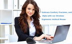 Wireless Mouse Ergonomic Vertical Mouse for Large Hands Rechargeable Big Quiet Silent Ergo Blue LED Light 3600DPI Carpal Tunnel Comfortable Cordless Mice for PC Laptop Computer Macbook Office Gift