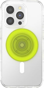 PopSockets Phone Grip for MagSafe with Kickstand, Magnetic Stand, Swappable Top, Secure Hold for iPhone MagSafe Cases, Phone & Tablet Grip - Chartreuly Translucent Glow in The Dark