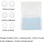 18 Pairs Silicone Ear Tips Replacement Earbud Tips for in- Ear Headphones Ear Covers (Inner Hole from 3.8mm-5.5mm Earphones) Earbud Replacement Tips Ear Bud Rubber Tips S M L