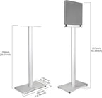 Luxury Floor Stand for Sony HT-A9M2 HT-A9 SA-RRS5 - Aerospace Aluminum Speaker Stand with Adapter Kits, Hi-End Home Theater Accessory, Silver Finish