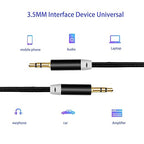 3.5mm Nylon Braided Stereo Audio Cable,(3 Pack) 4.9ft/1.5m Male to Male Aux Cord Audio Cord Compatible iPhones, iPads and Other 3.5mm DC Plug Port Device (Black)