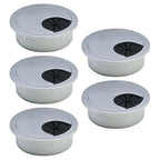 5 Pcs Desk Grommet 2" / 50 mm, Desk Cord Hole Cover, Cable Grommet ABS Plastic, Desk Hole Grommet for Home & Office Pc, Detachable Cable Cord Organizer-Silver Sand
