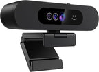 Window Hello Webcam, 1080P 30fps Camera with Noise-reducing Mic, Plug & Play, 90° Wide Angle, Built-in Privacy Cover, 360° Rotation Pan & 90° Tilt, Perfect for Zoom, Google Meet, Microsoft Teams