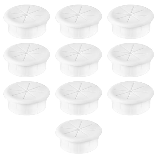 2" White Desk Grommet, JTemgle Flexible Cable Grommet Rubber Cable Hole Cover Wire Organizer Caps Desktop Cord Management for Home Office TV Stands Tabletops, 10 Pieces