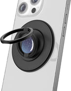 Magnetic Phone Grip Compatible with MagSafe, Magnetic Phone Ring Holder Finger Kickstand Wireless Charging Compatible, Double Cell Phone Rings Gripper Stand for MagSafe iPhone - Sparkle Blue