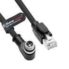 Alvin's Cables M12 X-Code 8 Pin Male to RJ45 Ethernet Cable for Cognex Keyence Camera, High-Flex Cat6a Cable for Industrial Automation, Fieldbus Module, Robotics, Right Angle 9.84ft/3m