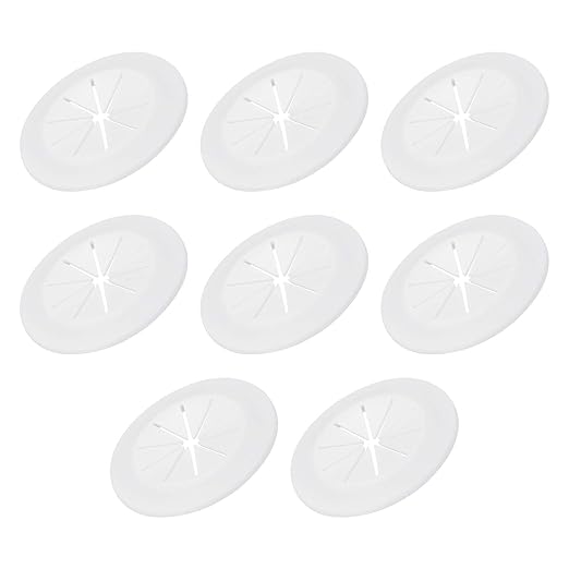 PATIKIL Desk Grommet 1-9/16", 8 Pcs Round Cable Grommet Cord Hole Cover with Adhesive Tape Flexible Table Wire Organizer for Office Home Table Countertop, White
