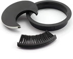 HJ Garden 1pc 2-3/8 inch (60mm) Metal Desk Grommets with Brush Open for Managing and Hiding Wire Cord Cable Hole Cover Office PC Desk Cable Cord Organizer Zinc Alloy Cover Black