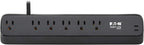 Eaton Tripp Lite series Desk Clamp Power Strip Surge Protector, 6-Outlets, 2x 30W USB-C Charging Ports, 900 Joules, 10ft Braided Flat Extension Cord, Lifetime Manufacturer's Warranty (TLP610U30CLAMPB)