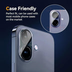 Camera Lens Protector for iPhone 16 6.1" / iPhone 16 plus 6.7",9H Tempered Glass，Ultra HD, Scratch Resistance Easy to Install，Case Friendly，[Does not Affect Night Shots] 3-Pack