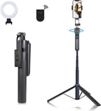 Extendable Auto Face Tracking Phone Tripod Stand, Compatible for Android/iPhone, 360° Rotation Selfie Sticks with Light, Smart AI Facial Recognition, Cameraman Shooting for Video, Vlog, Live Stream